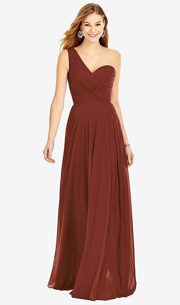 one-shoulder draped chiffon maxi dress - dani