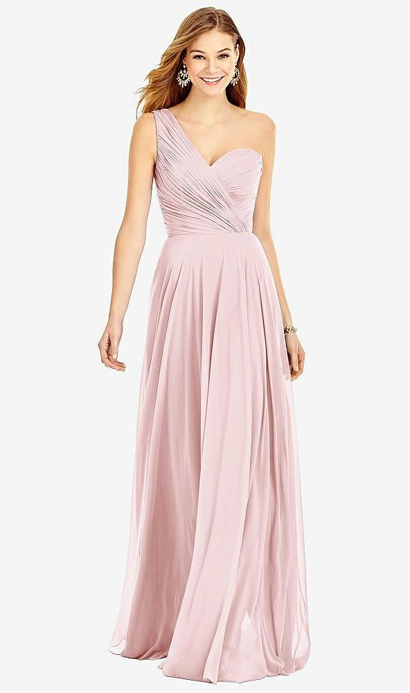 one-shoulder draped chiffon maxi dress - dani