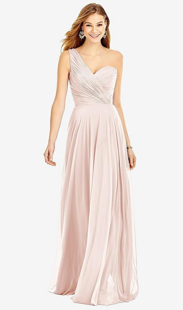 one-shoulder draped chiffon maxi dress - dani
