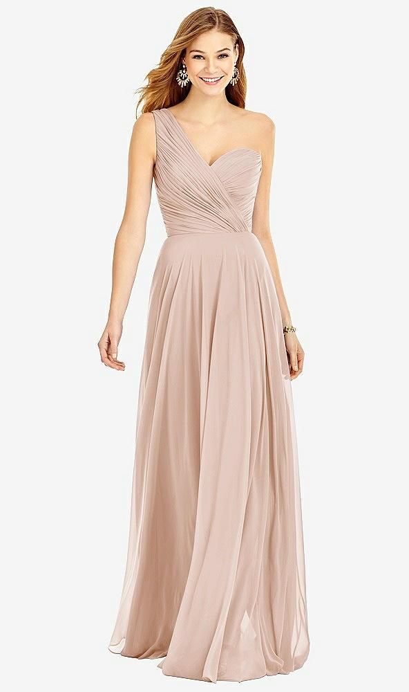 one-shoulder draped chiffon maxi dress - dani