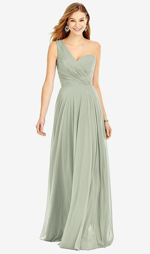 one-shoulder draped chiffon maxi dress - dani