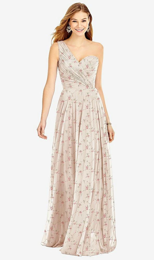 one-shoulder draped chiffon maxi dress - dani