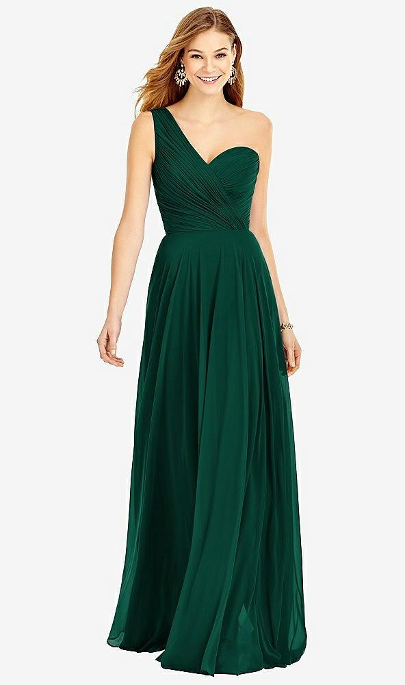 one-shoulder draped chiffon maxi dress - dani