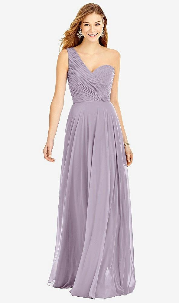 one-shoulder draped chiffon maxi dress - dani