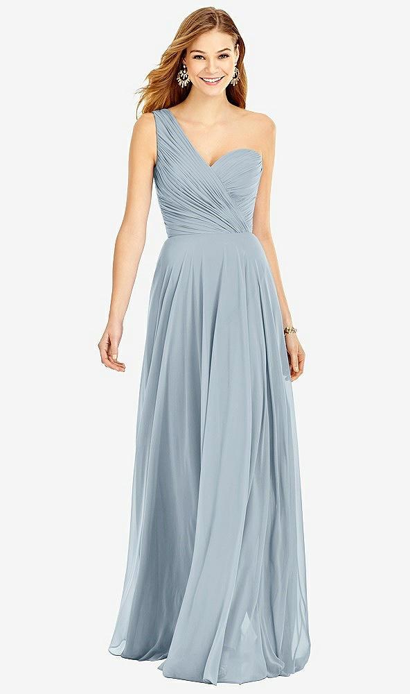 one-shoulder draped chiffon maxi dress - dani