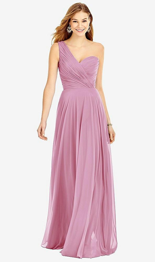 one-shoulder draped chiffon maxi dress - dani