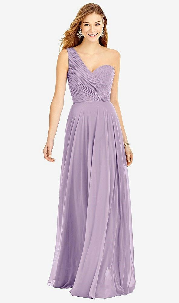 one-shoulder draped chiffon maxi dress - dani