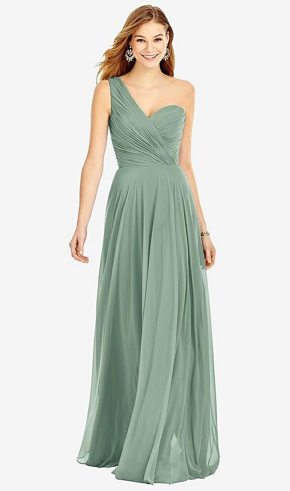 one-shoulder draped chiffon maxi dress - dani