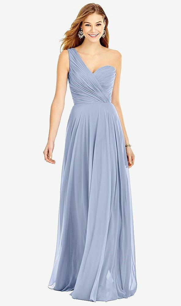 one-shoulder draped chiffon maxi dress - dani