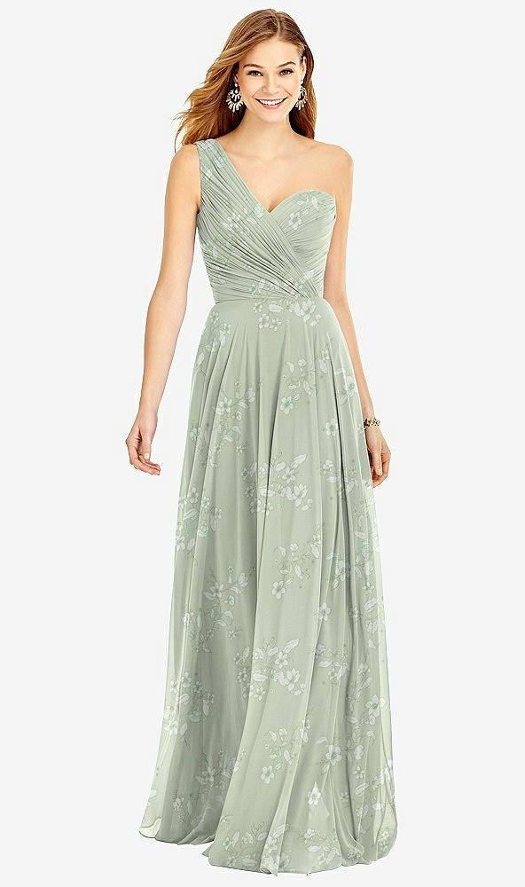 one-shoulder draped chiffon maxi dress - dani