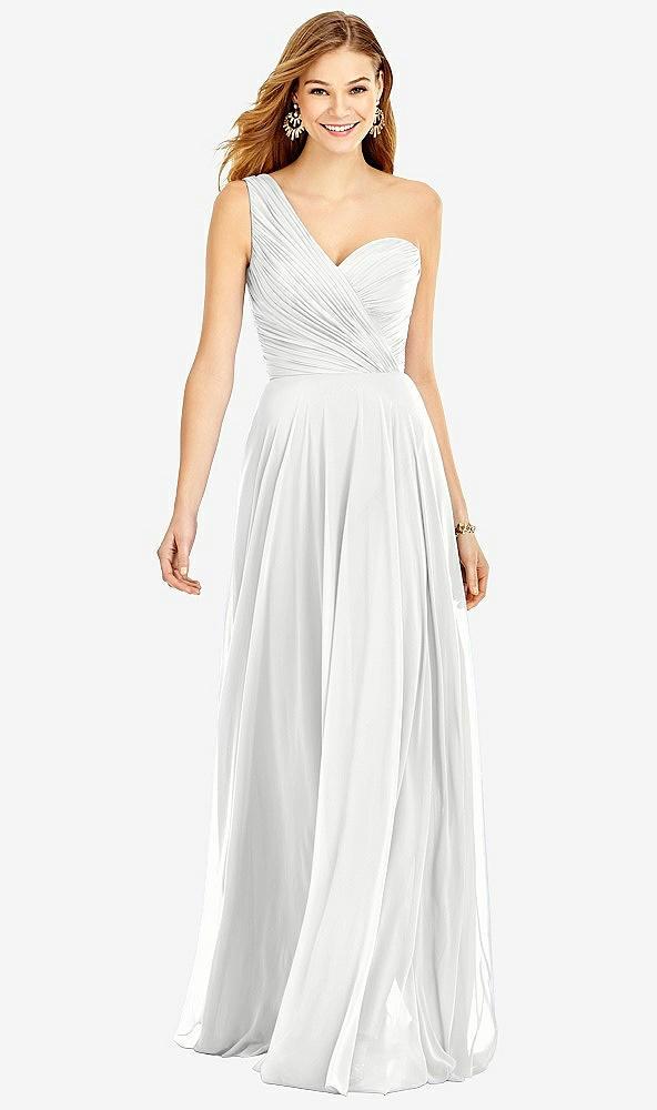 one-shoulder draped chiffon maxi dress - dani