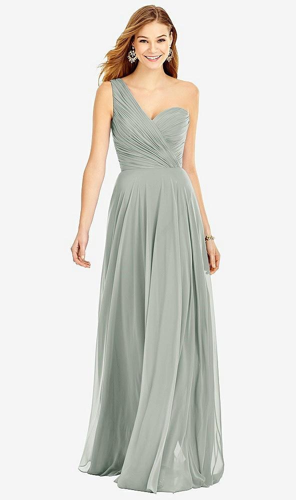 one-shoulder draped chiffon maxi dress - dani
