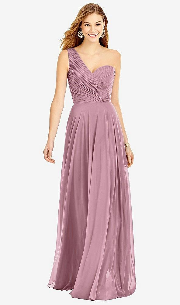 one-shoulder draped chiffon maxi dress - dani
