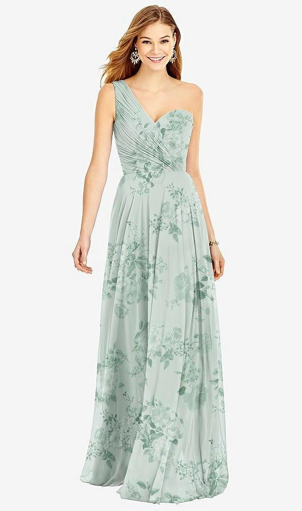 one-shoulder draped chiffon maxi dress - dani