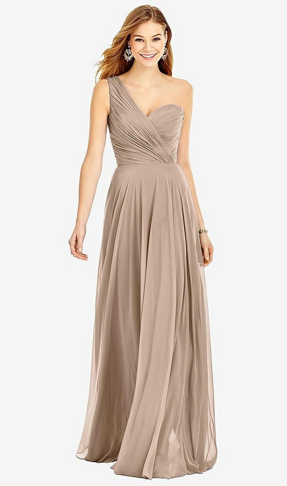 one-shoulder draped chiffon maxi dress - dani