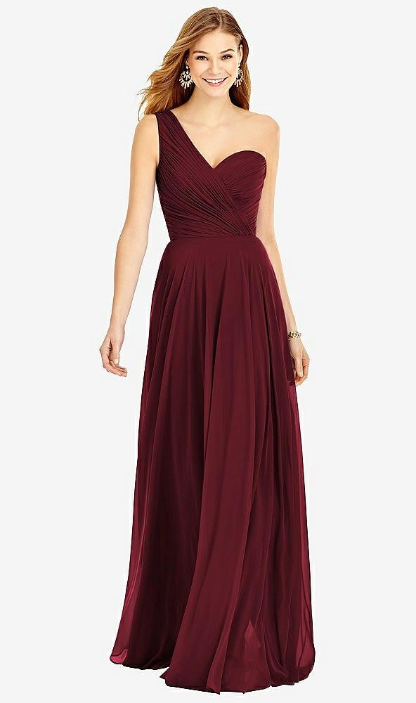 one-shoulder draped chiffon maxi dress - dani