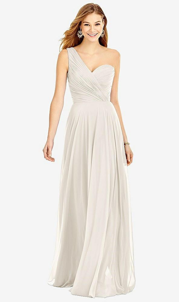 one-shoulder draped chiffon maxi dress - dani