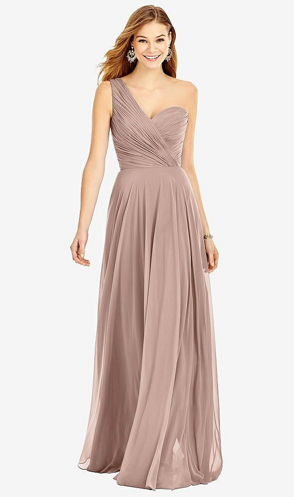 one-shoulder draped chiffon maxi dress - dani