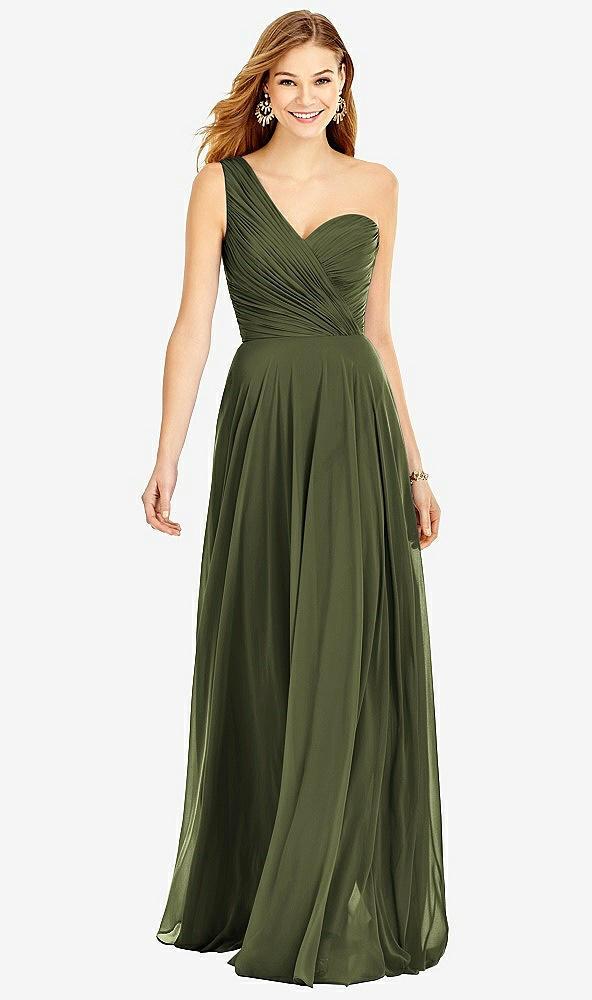 one-shoulder draped chiffon maxi dress - dani