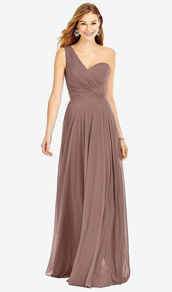 one-shoulder draped chiffon maxi dress - dani