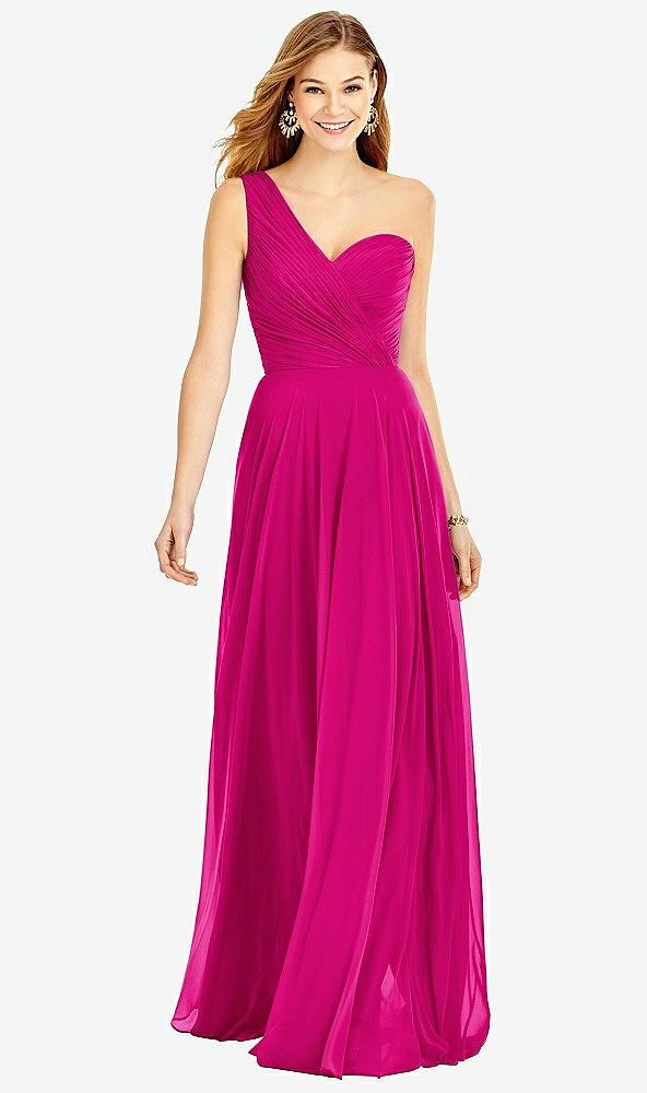 one-shoulder draped chiffon maxi dress - dani