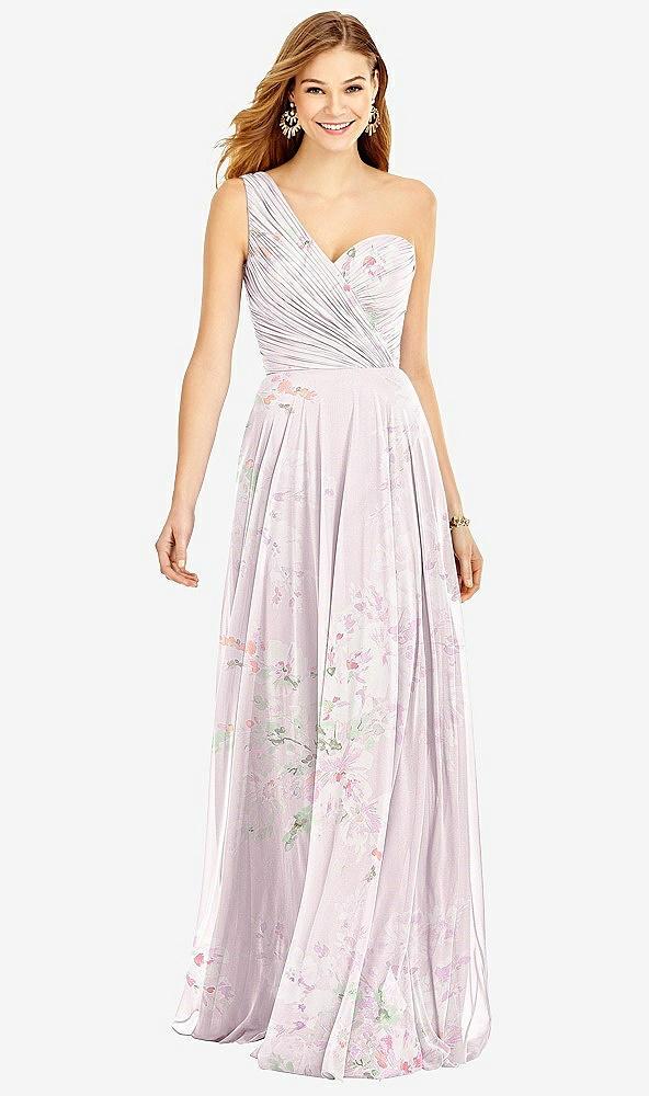 one-shoulder draped chiffon maxi dress - dani