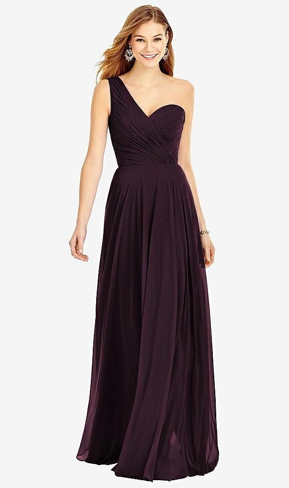 one-shoulder draped chiffon maxi dress - dani