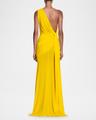 one-shoulder draped crepe jersey gown