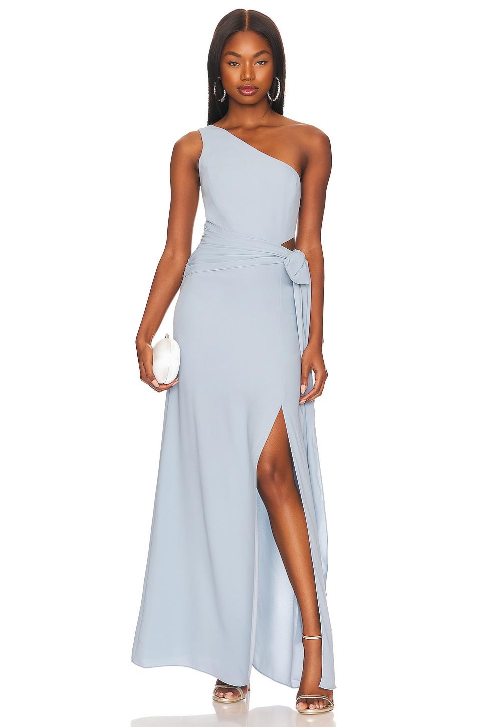 one shoulder evening dress