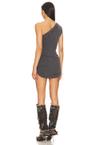 one shoulder graphic dress