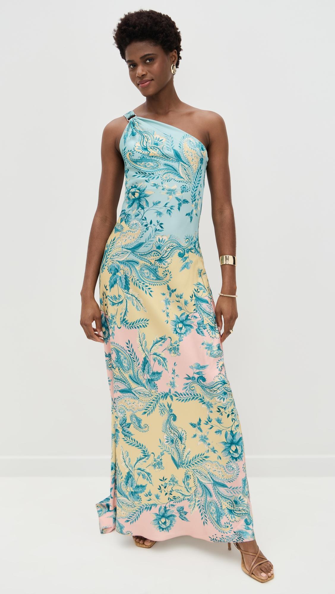 one shoulder long dress