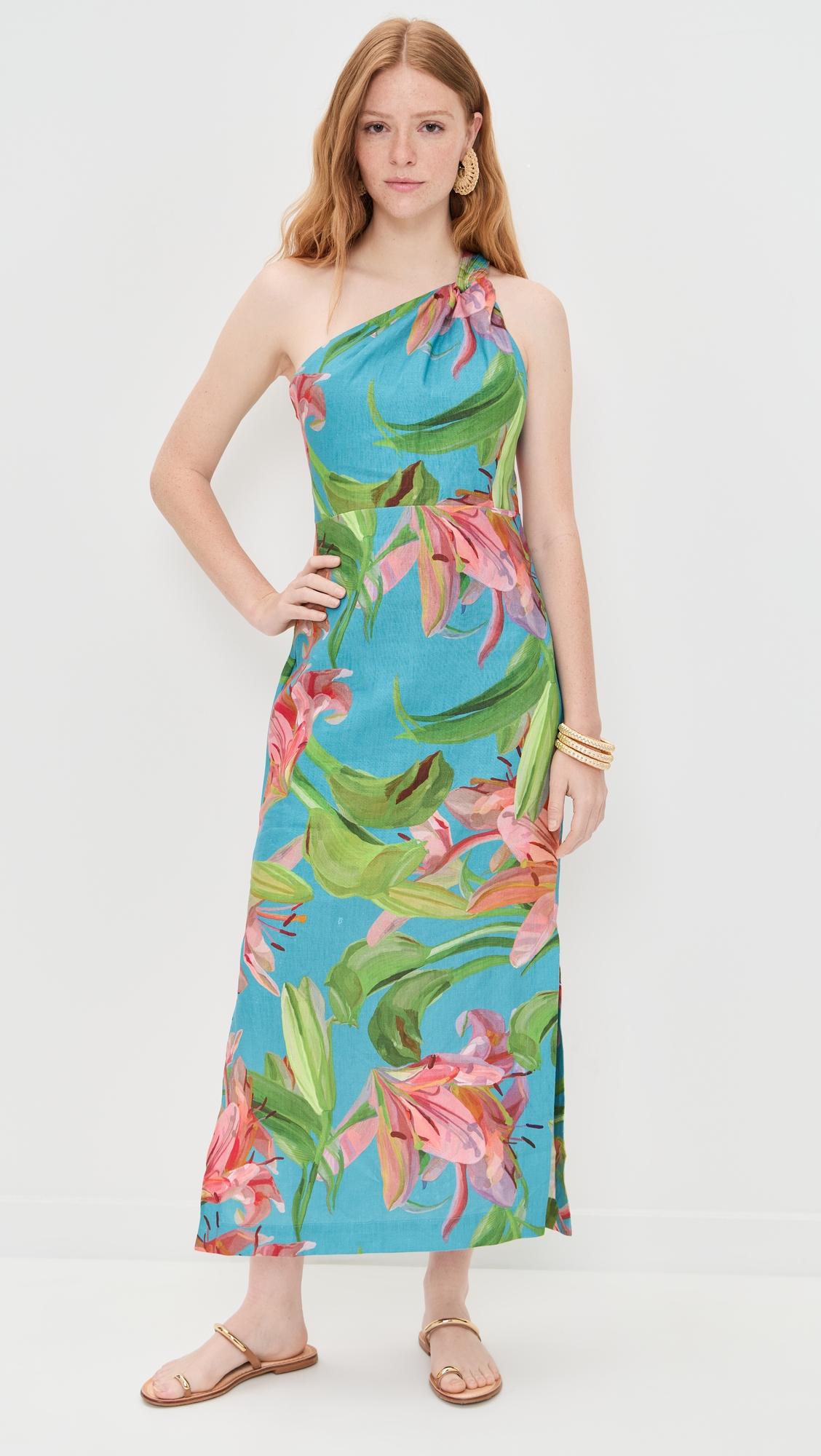 one shoulder midi dress