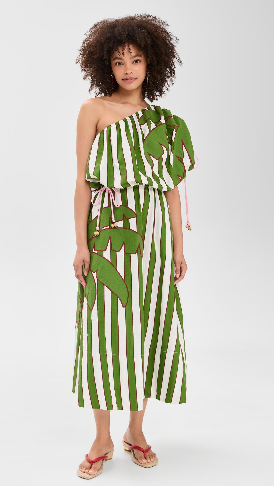 one shoulder midi dress