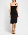 one-shoulder ruched mini dress
