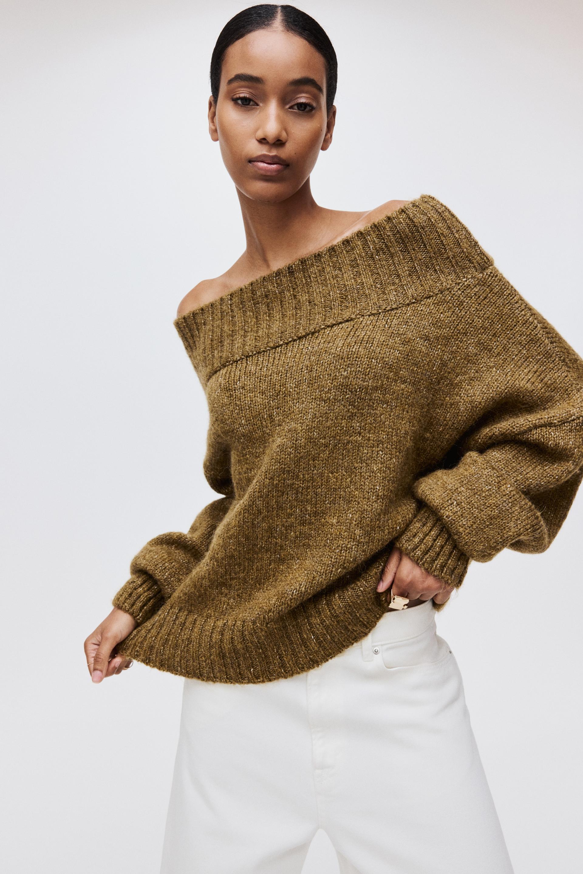 one-shoulder sweater