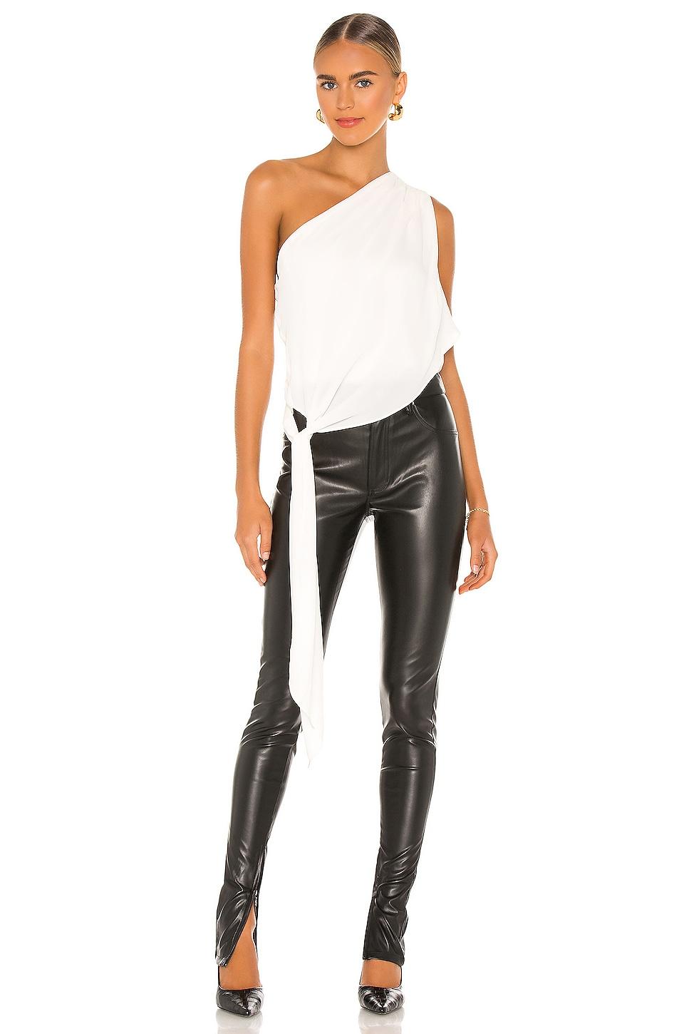 one shoulder tie top