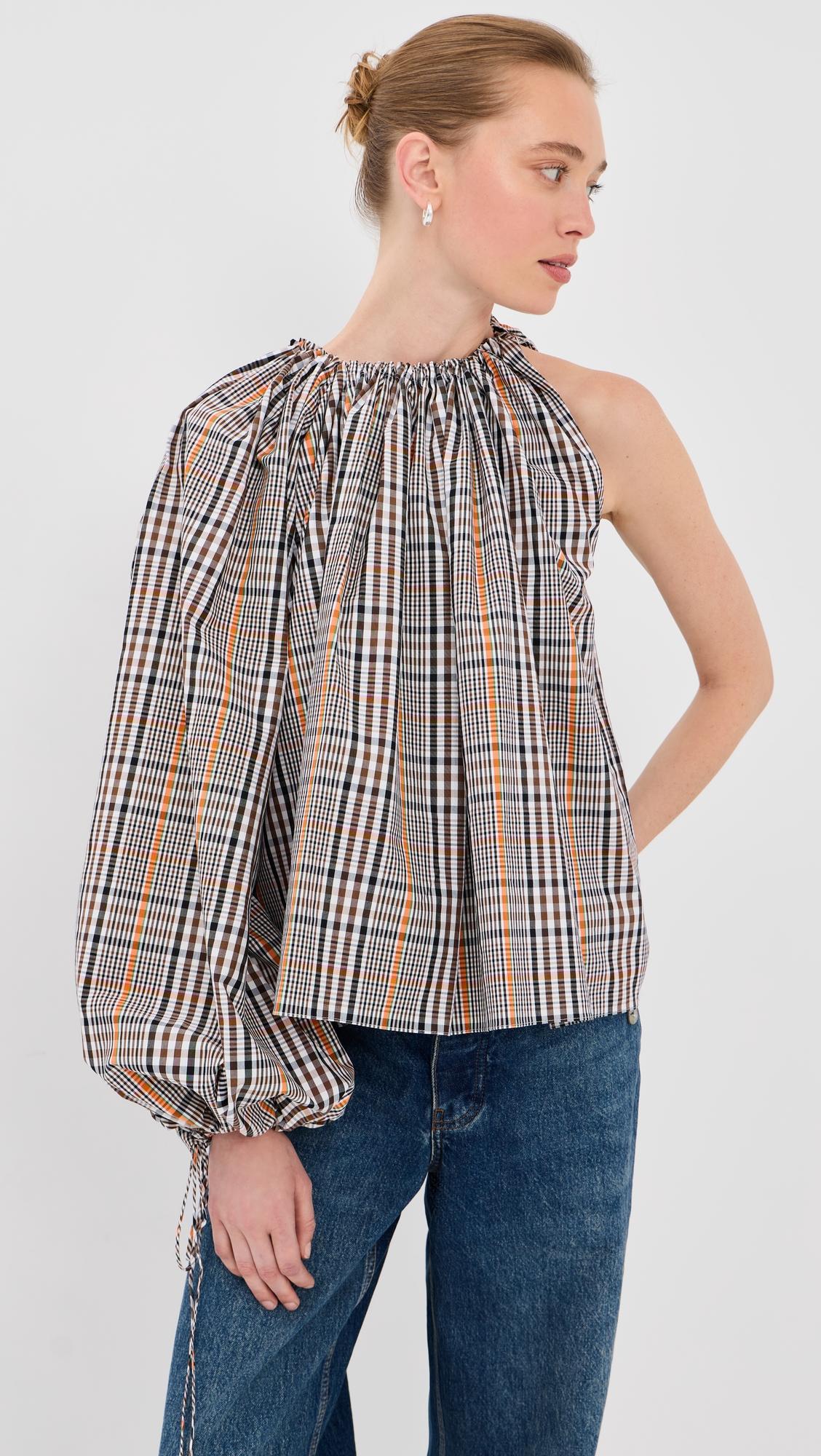 one-sleeve voluminous top