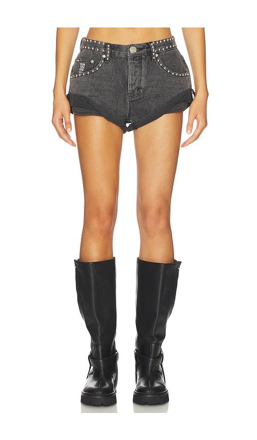 one teaspoon bandits low waist studded shorts in black.