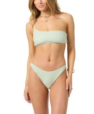 oneill womens willow weave seal beach one shoulder swim top bottoms