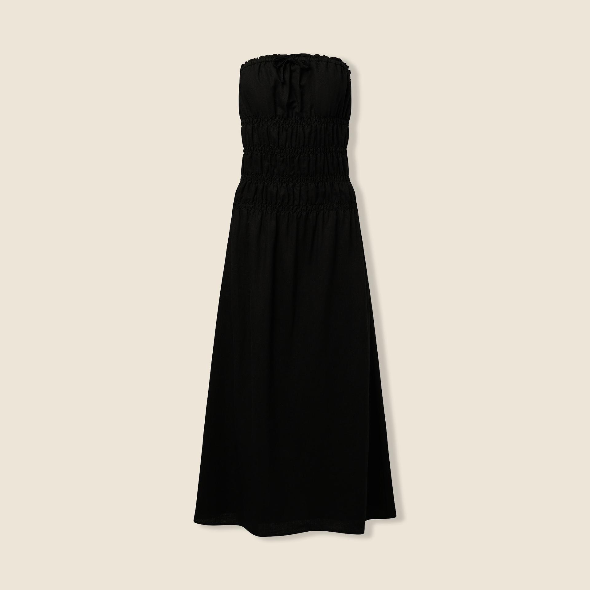 onia air linen-blend smocked maxi dress