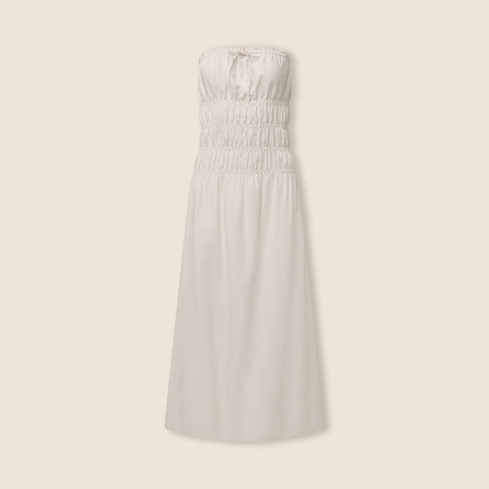 onia air linen-blend smocked maxi dress