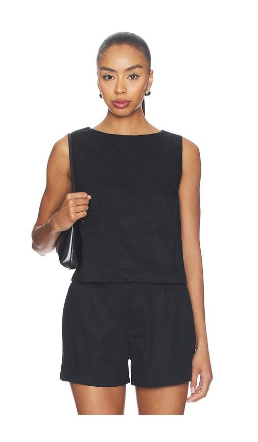 onia boatneck shell top in black.