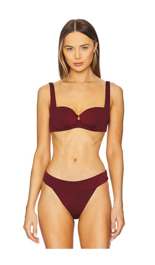 onia danica bikini top in burgundy.