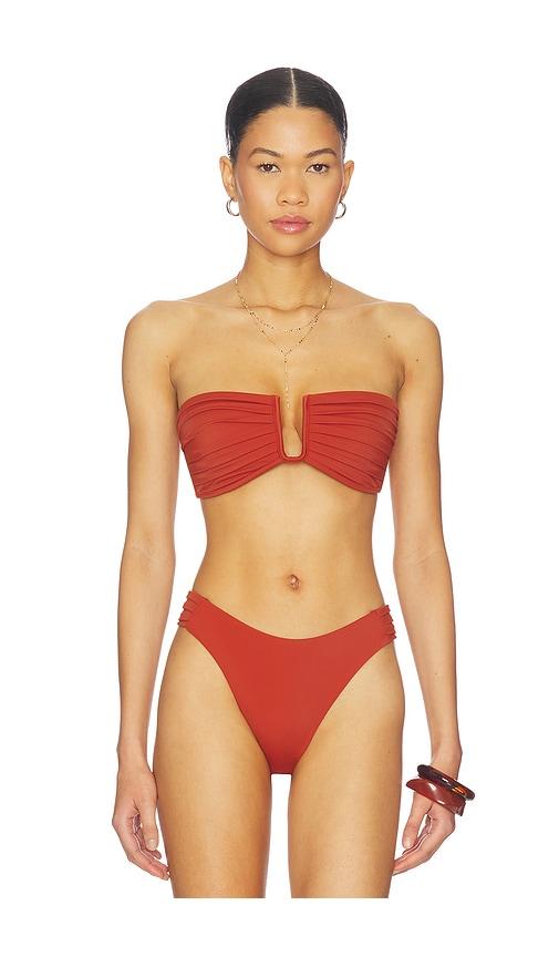 onia isla bikini bikini top in burgundy.