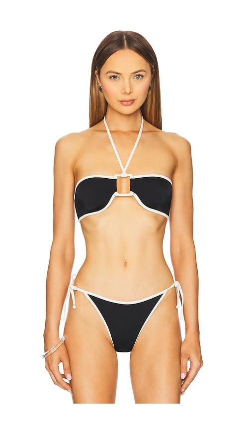 onia palermo bikini top in black.
