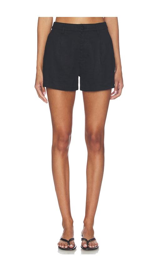 onia stretch linen short in black.
