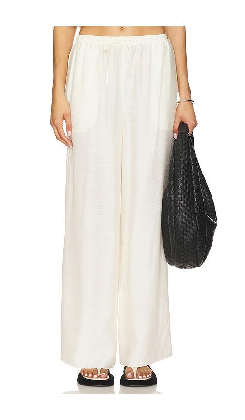 onia textured gauze wide leg pant in neutral.