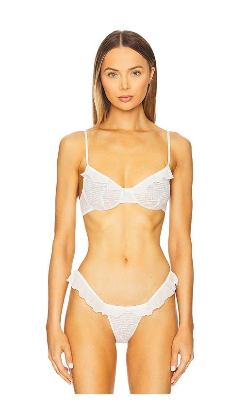 only hearts ruffle underwire bra in ivory.
