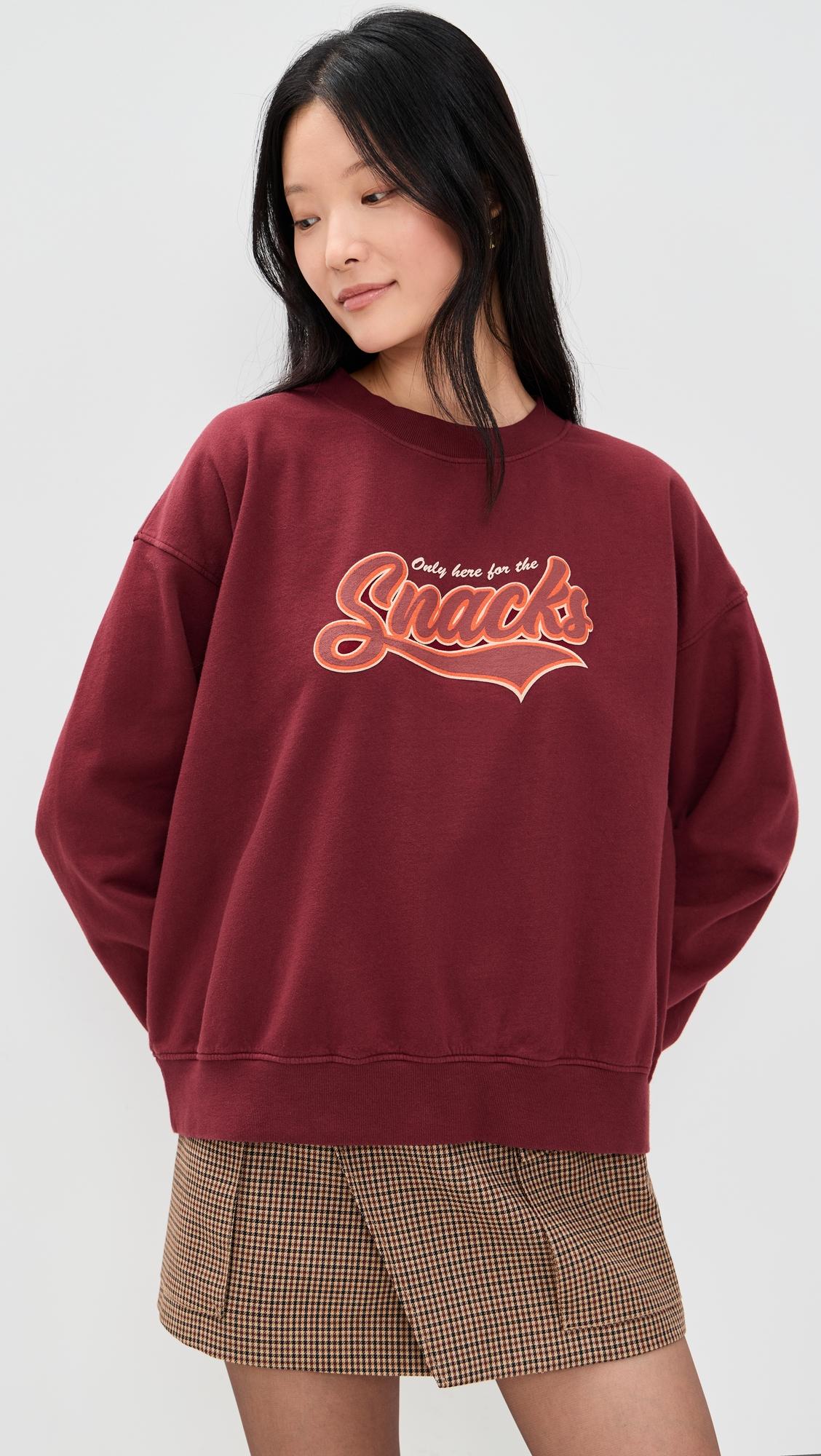 only here for the snacks sweatshirt
