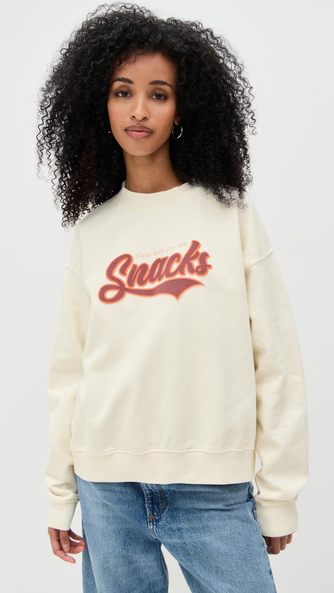 only here for the snacks sweatshirt